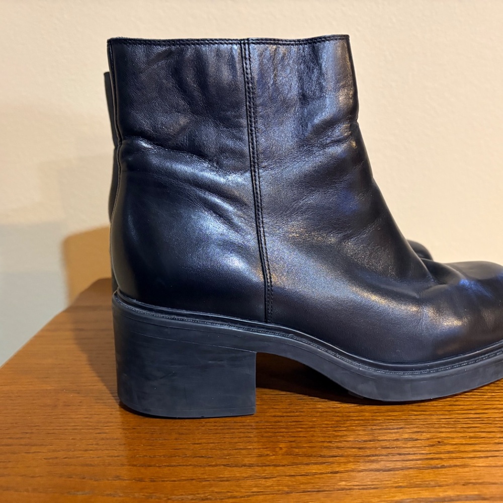 Nine West Cloud 9 Black Leather Ankle Boots Women's 8M - Picture 7 of 14